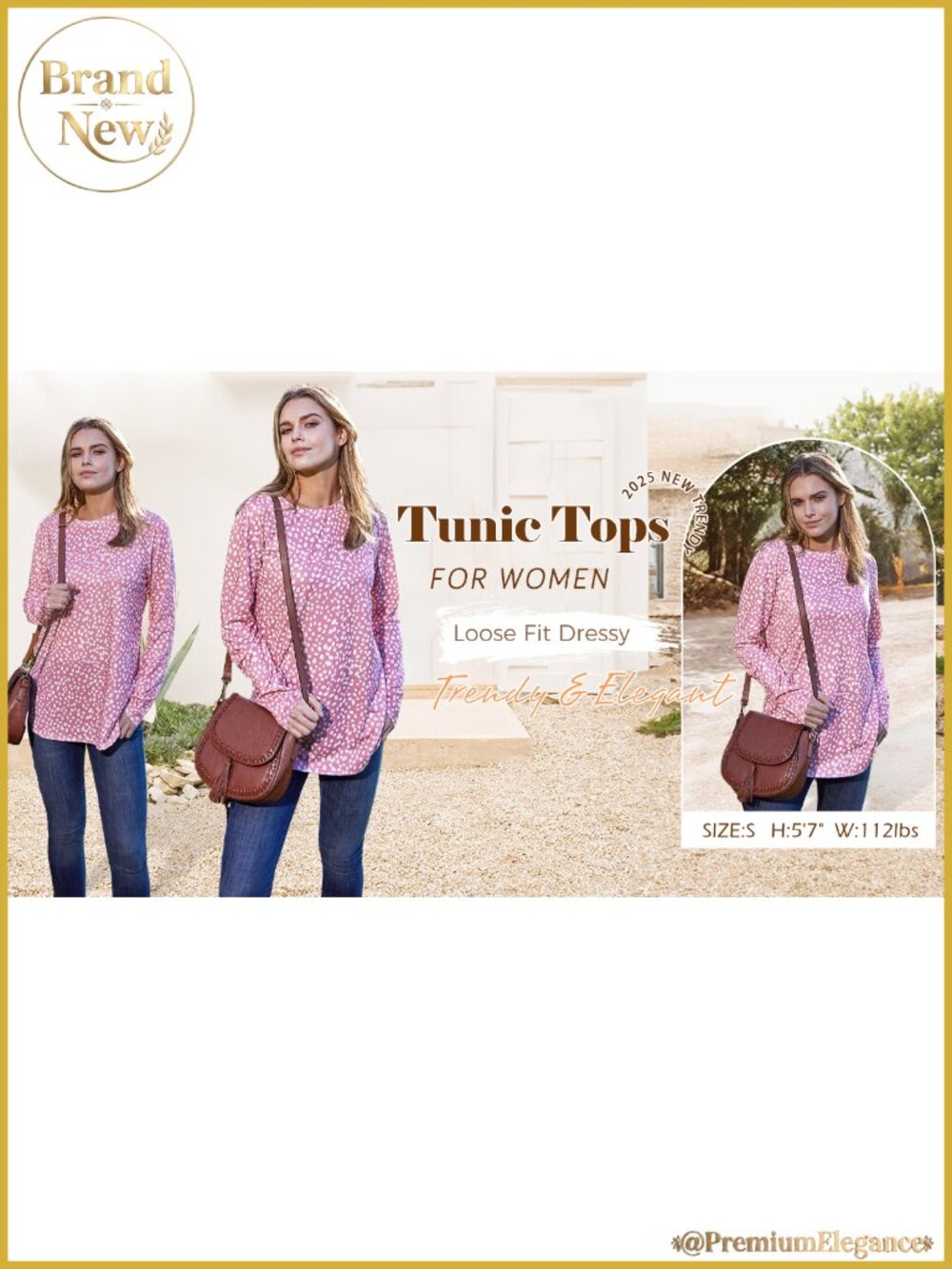 Long Sleeve Tunic Tops for Women Loose Fit Crewneck Basic Shirts - Picture 5 of 6